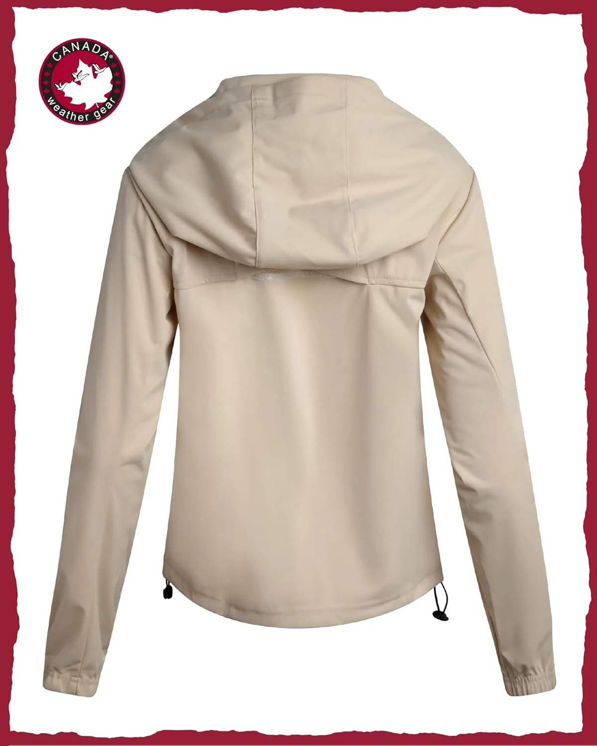 CANADA WEATHER GEAR Women's Softshell Jacket - Full Zip Up Hoodie Coat with Pockets and Adjustable Bungee Cord (Sizes: S-2XL)