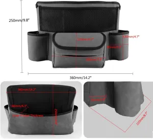 Car Handbag Holder Between Seats Car Organizer, Leather Large Capacity Car Purse Holder for Front Seat, Seat Back Net Bag Double-sided Tissue Storage Handbag Holder Car Divider (Gray)