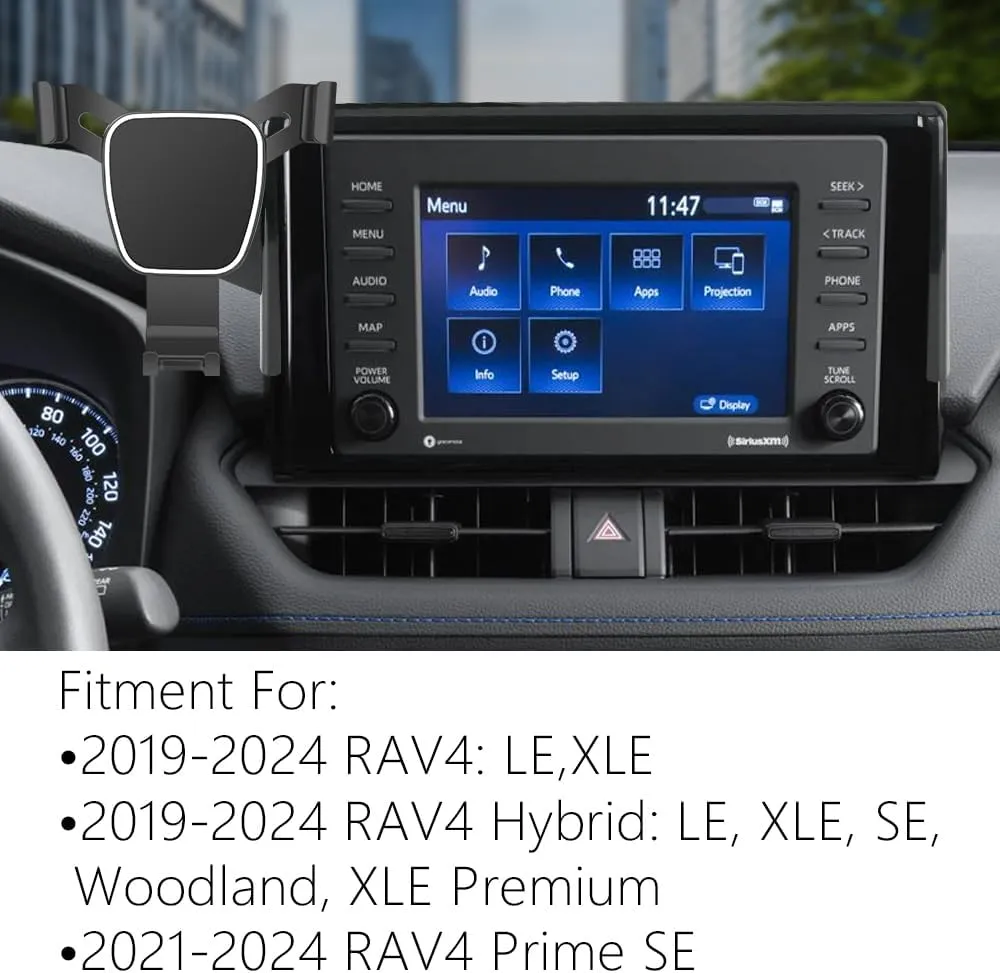 Car Phone Holder for 2019-2025 Toyota RAV4 LX XLE, Hybrid LE SE Woodland, Prime SE Auto Accessories Navigation Bracket Interior Decoration Mobile Cell Mount Case