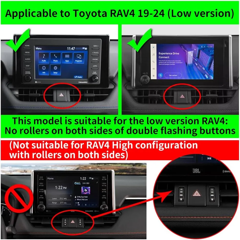 Car Phone Holder for 2019-2025 Toyota RAV4 LX XLE, Hybrid LE SE Woodland, Prime SE Auto Accessories Navigation Bracket Interior Decoration Mobile Cell Mount Case