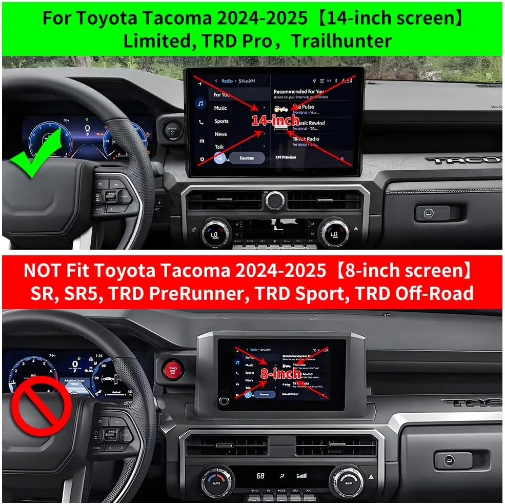 Car Phone Holder for Toyota Tacoma 2024 2025 Limited，TRD Pro，Trailhunter【14-inch Screen】 Auto Accessories Navigation Bracket Interior Decoration Dash Board Mobile Cell Phone Mount case