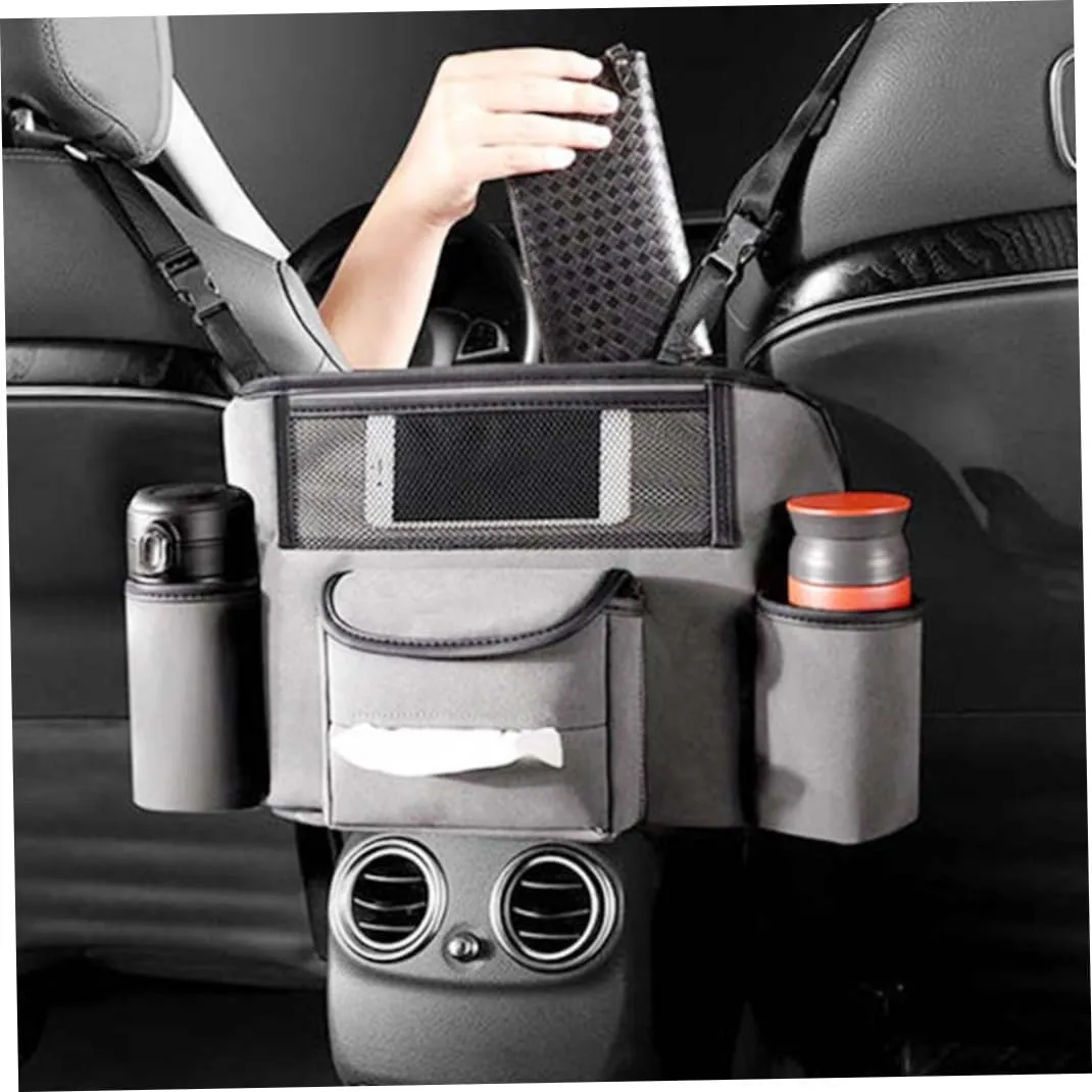 Car Storage Bag Between Seats Netting Pocket Car Handbag Holder Car Boot Organiser Storage Auto Interior Boot Tidy for Car Grey