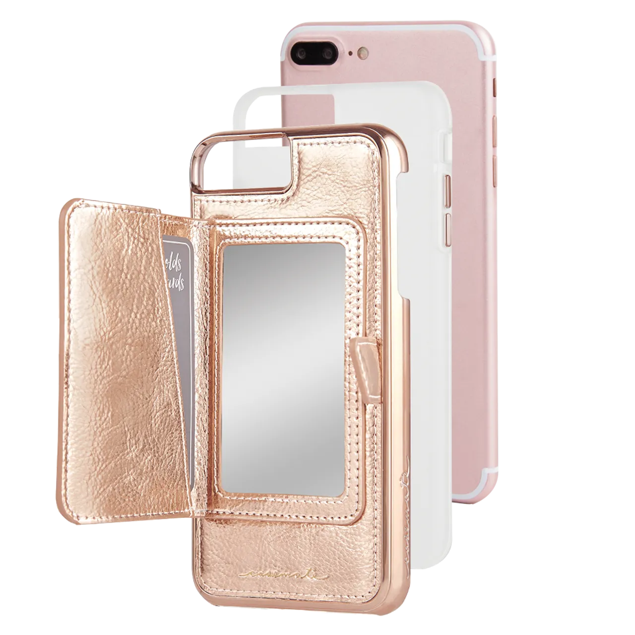 CaseMate Compact Mirror Case for iPhone 8  / 7  / 6  - Rose Gold