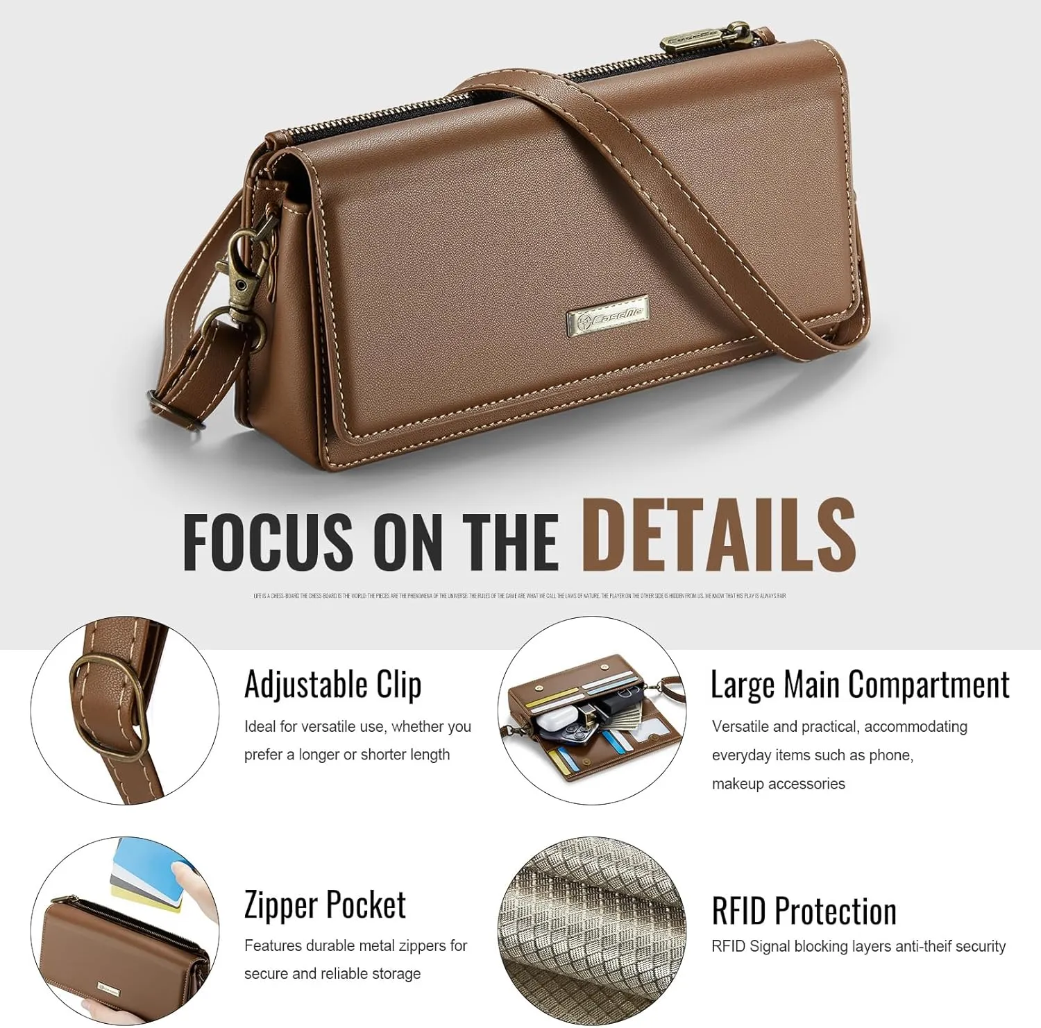 CaseMe Crossbody Small Cell Phone Bag for Women