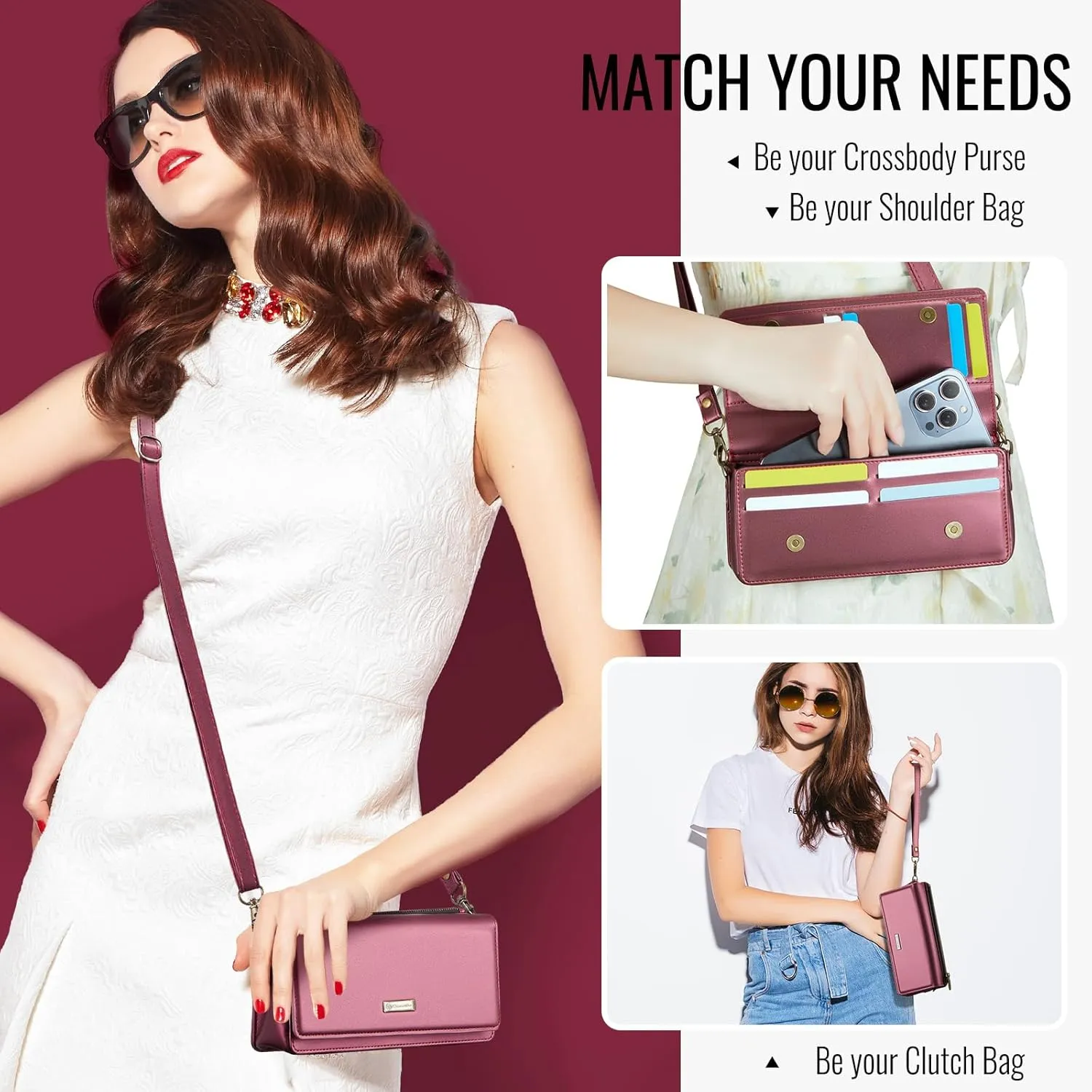 CaseMe Crossbody Small Cell Phone Bag for Women