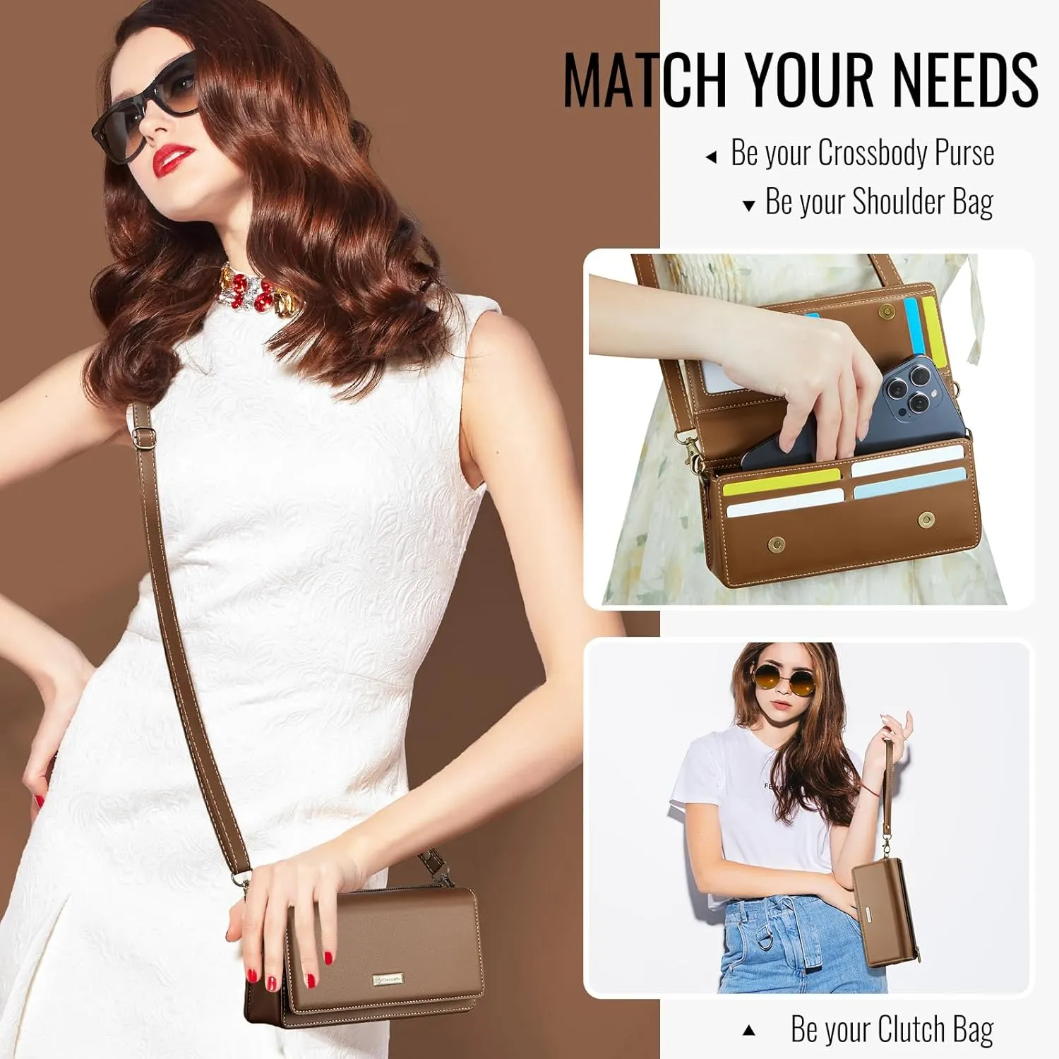 CaseMe Crossbody Small Cell Phone Bag for Women