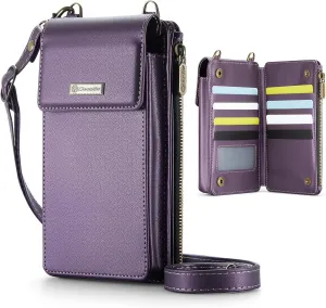 CaseMe Small Crossbody Cell Phone Bag for Women, RFID Blocking Shoulder Handbag Strap Wallet Purse with Card Slots