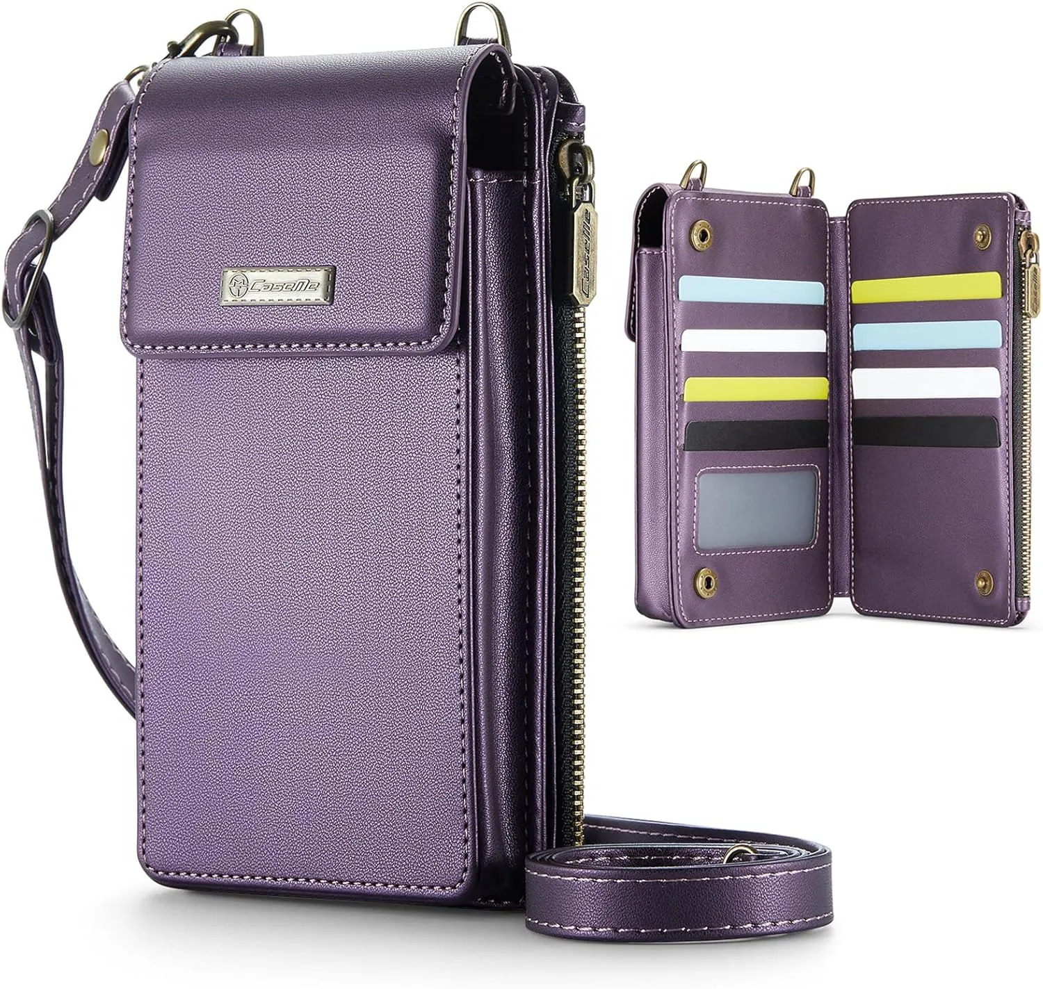 CaseMe Small Crossbody Cell Phone Bag for Women, RFID Blocking Shoulder Handbag Strap Wallet Purse with Card Slots