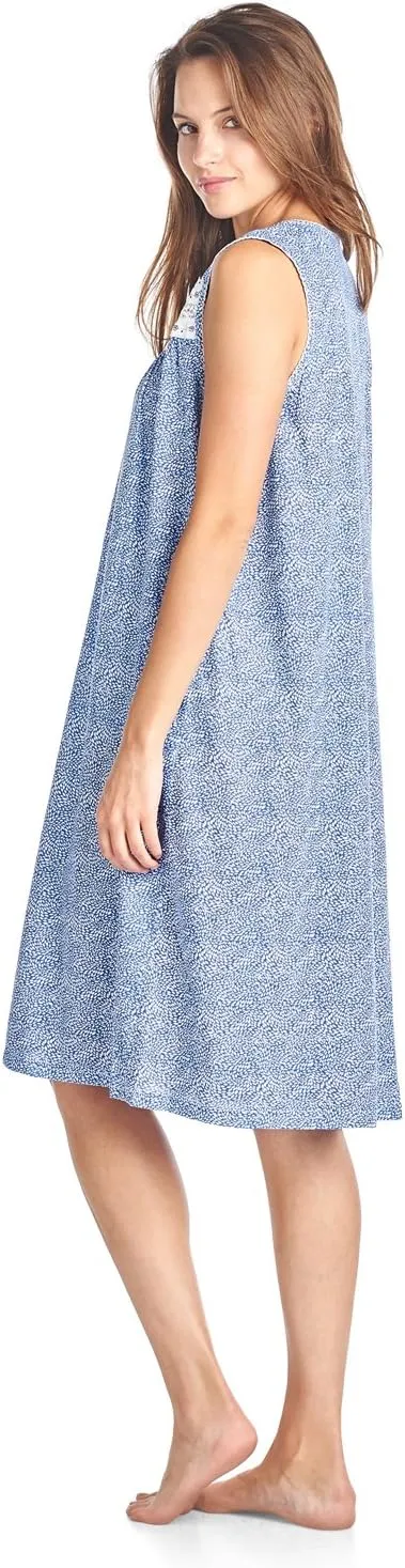 Casual Nights Women's Fancy Lace Trim Sleeveless Nightgown