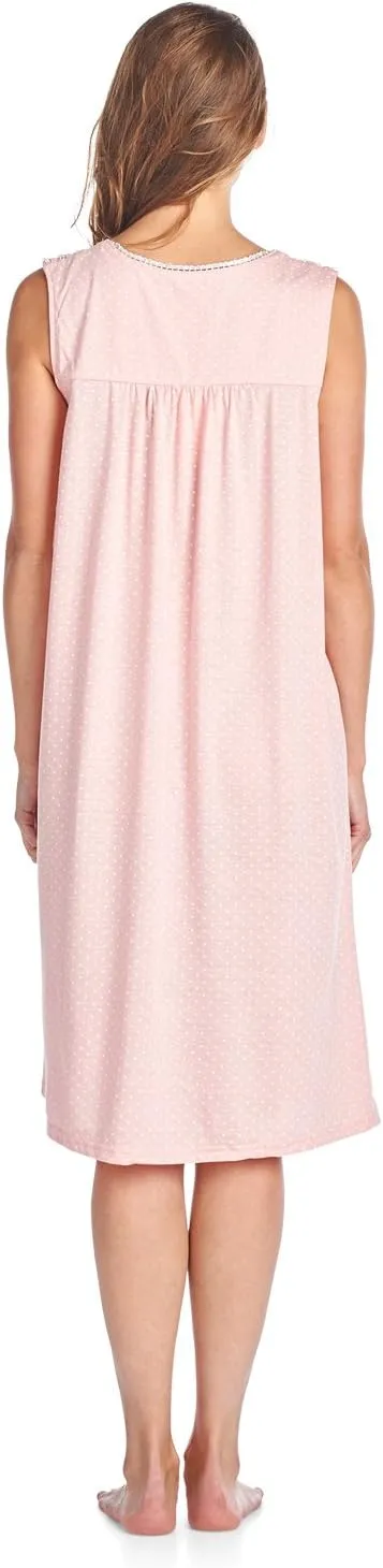 Casual Nights Women's Fancy Lace Trim Sleeveless Nightgown