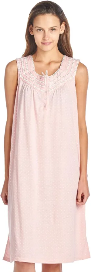 Casual Nights Women's Fancy Lace Trim Sleeveless Nightgown