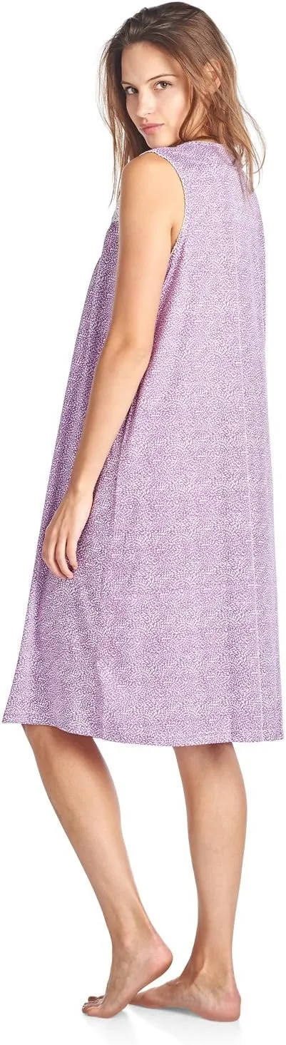 Casual Nights Women's Fancy Lace Trim Sleeveless Nightgown