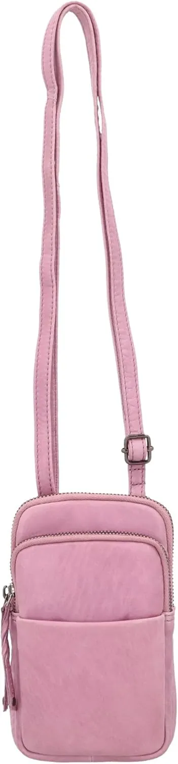 Cell Phone Carrying Case Shay Leather RFID Crossbody Bag