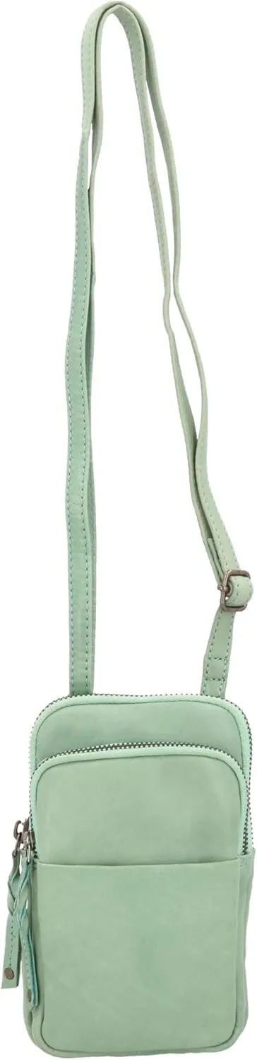 Cell Phone Carrying Case Shay Leather RFID Crossbody Bag