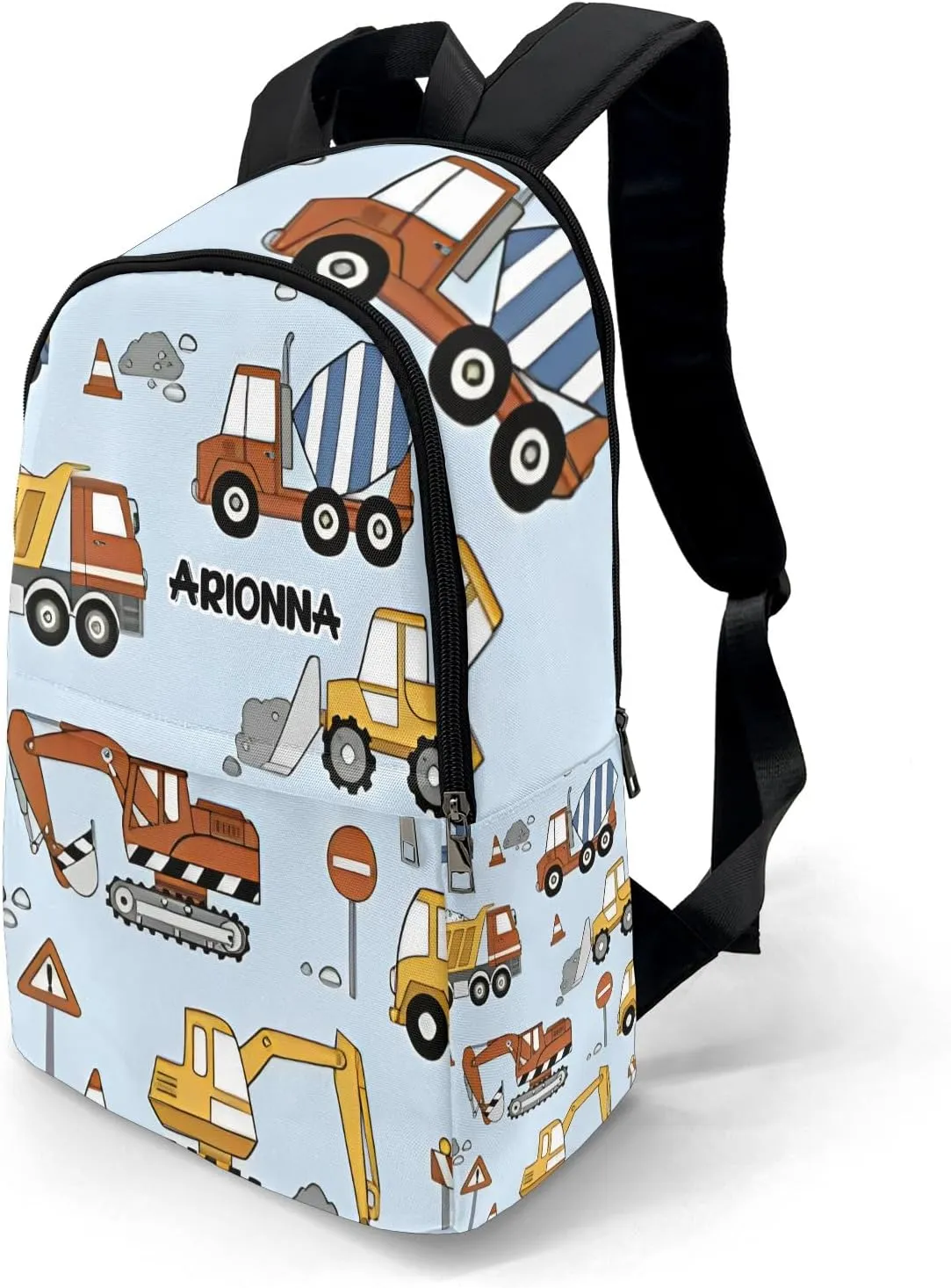 Cement Truck Forklift Truck Crane Personalized Backpack for Teen Custom Travel Backpack for Boys Girs Bookbag Casual Bag Name Gift, Design 2, EU5566SS