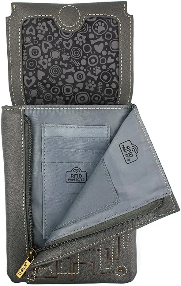 CHALA RFID Criss Crossbody Cell Phone Purse - Women Faux Leather Xbody Handbag with Adjustable Strap