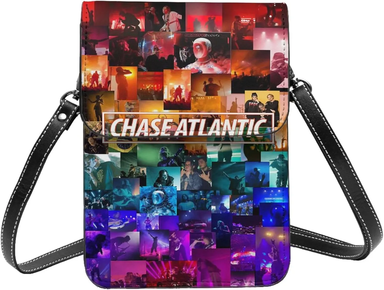 Chase Music Atlantic Band Collage Small Cell Phone Purse Women'S Cell Phone Purse Clutch Handbag, Black