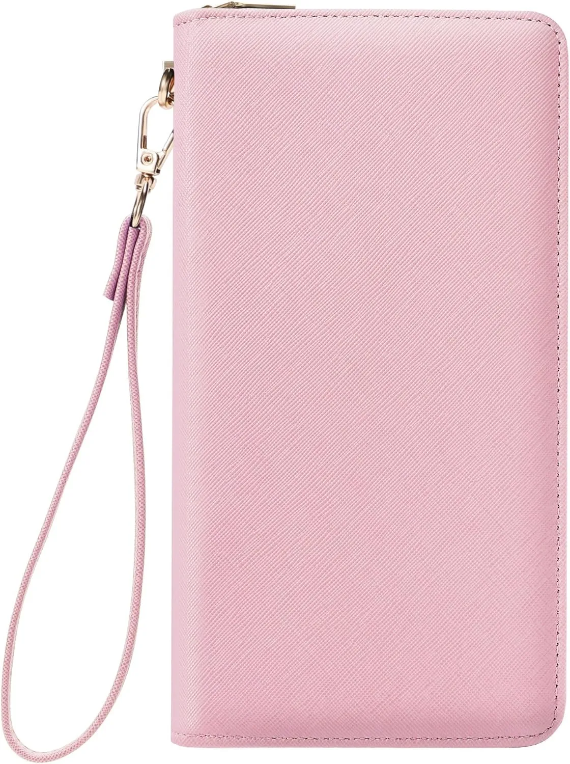 Chelmon Women's Vegan Leather Clutch Wallet with Zip, Hand Strap, Large Capacity