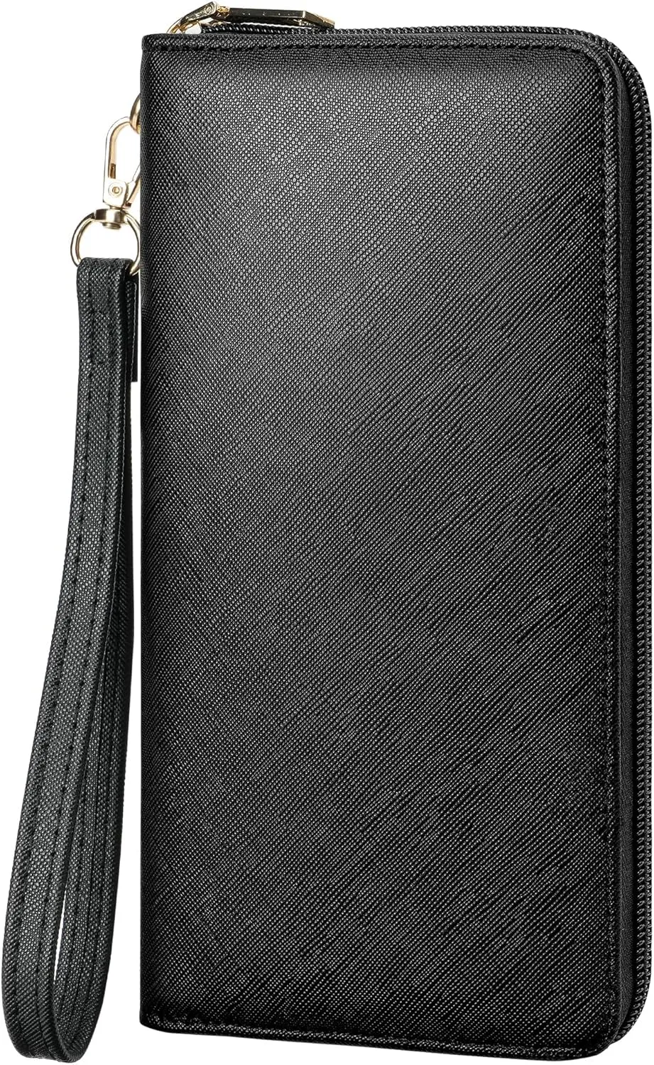 Chelmon Women's Vegan Leather Clutch Wallet with Zip, Hand Strap, Large Capacity
