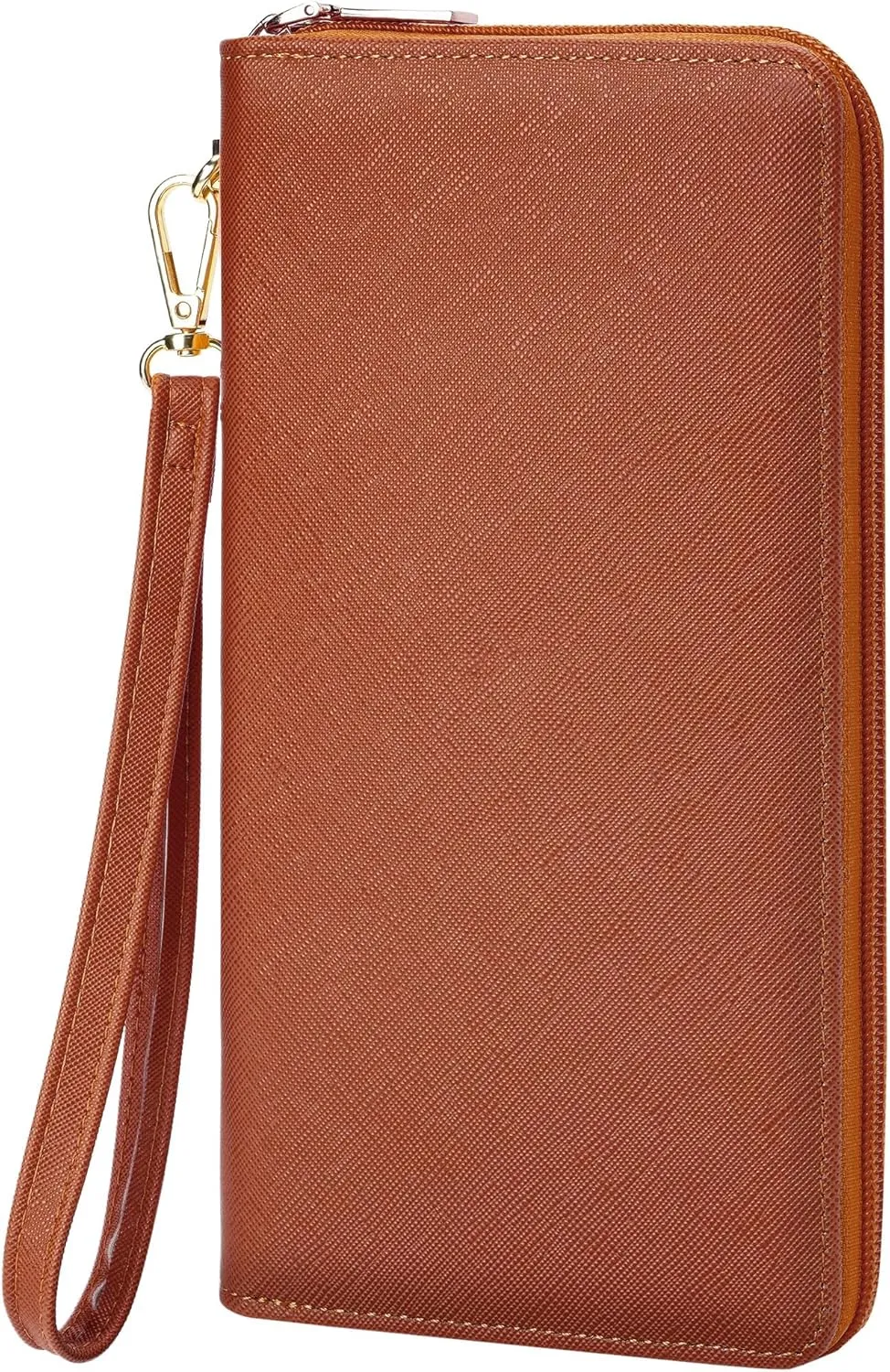 Chelmon Women's Vegan Leather Clutch Wallet with Zip, Hand Strap, Large Capacity