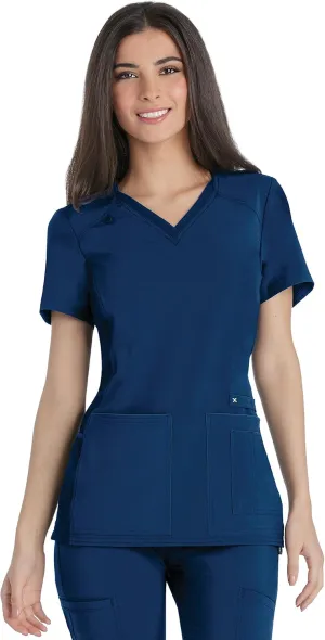 Cherokee Women's Medical Scrub Top Iflex V-Neck Knit Panel Top CK605