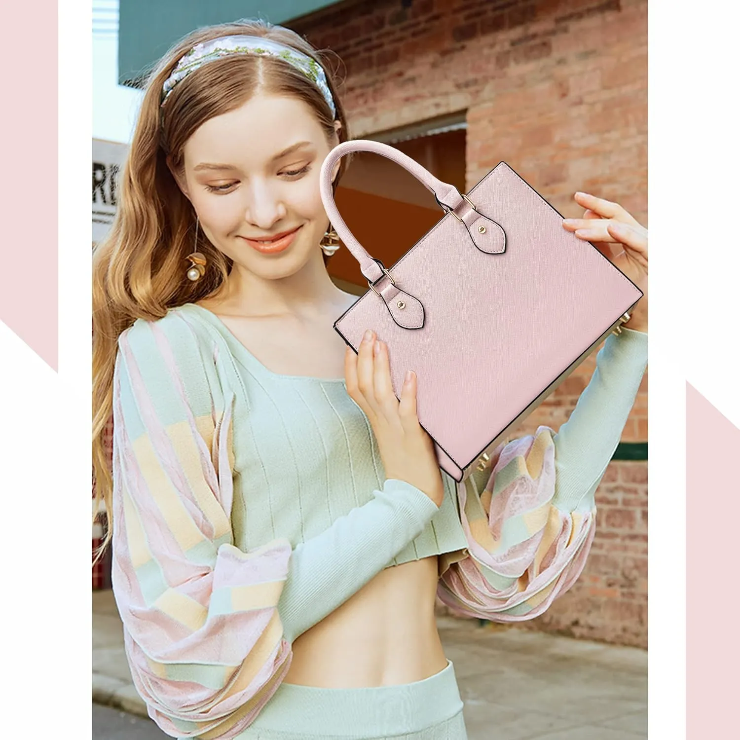 CHICAROUSAL Crossbody Purses and Handbags for Women PU Leather Tote Top Handle Satchel Shoulder Bags