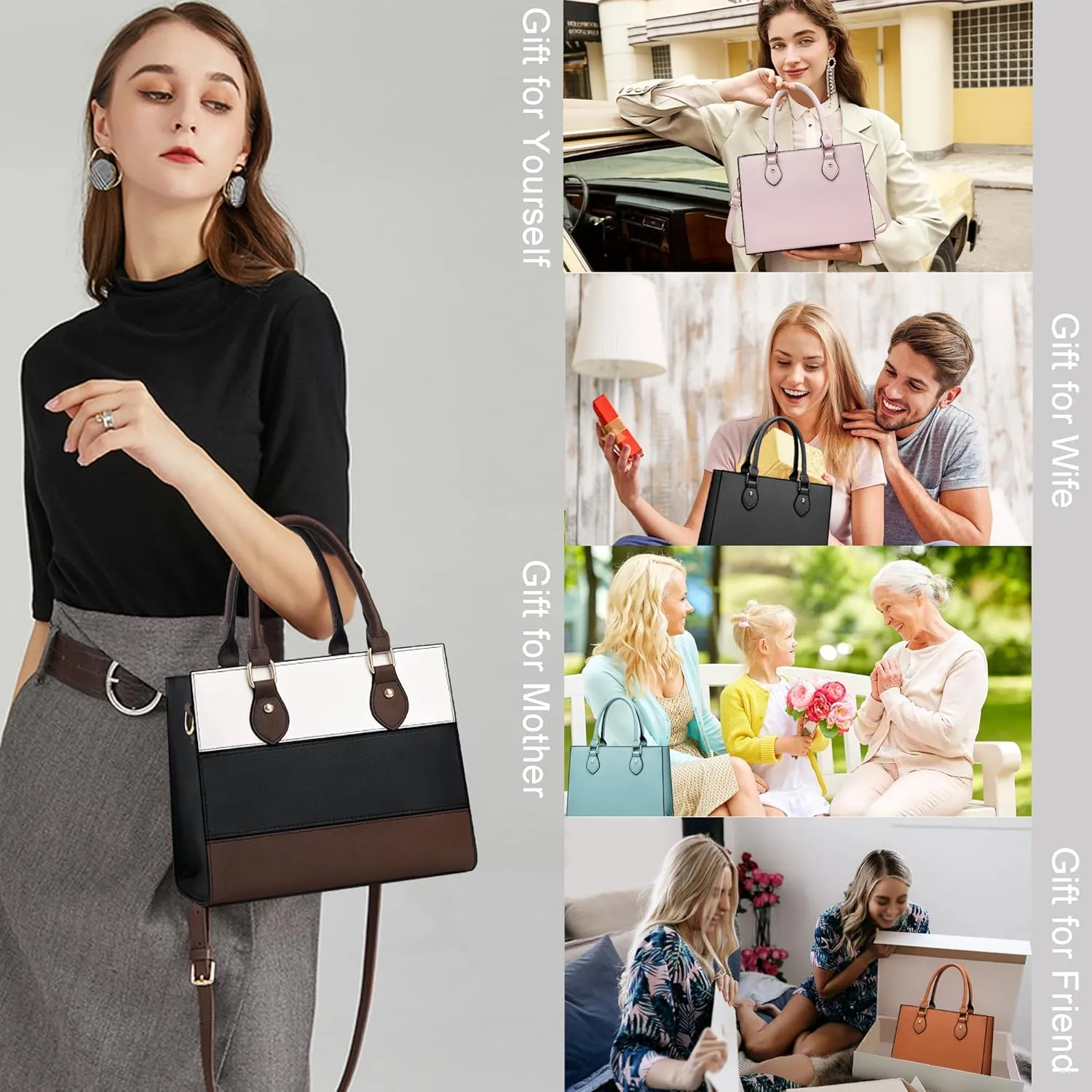 CHICAROUSAL Crossbody Purses and Handbags for Women PU Leather Tote Top Handle Satchel Shoulder Bags