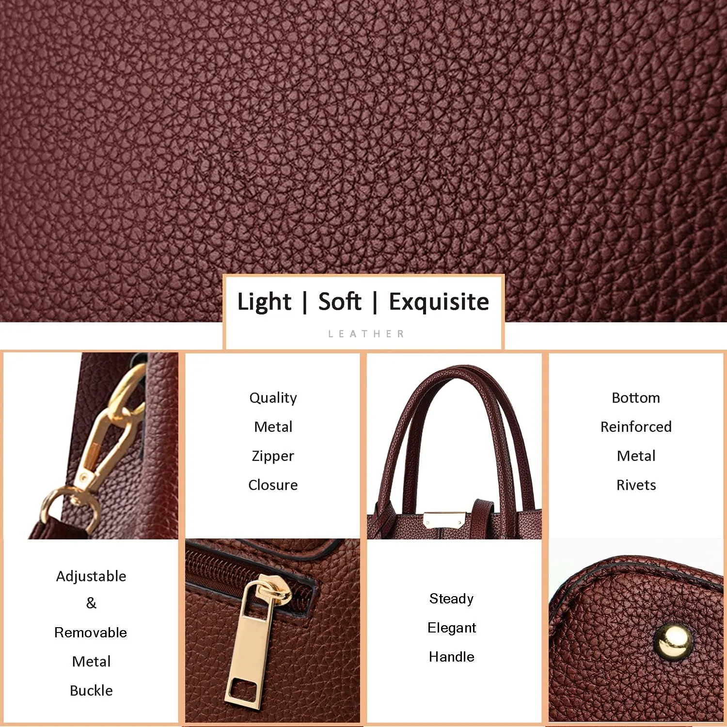 CHICAROUSAL Purses and Handbags for Women Leather Crossbody Bags Women's Tote Shoulder Bag