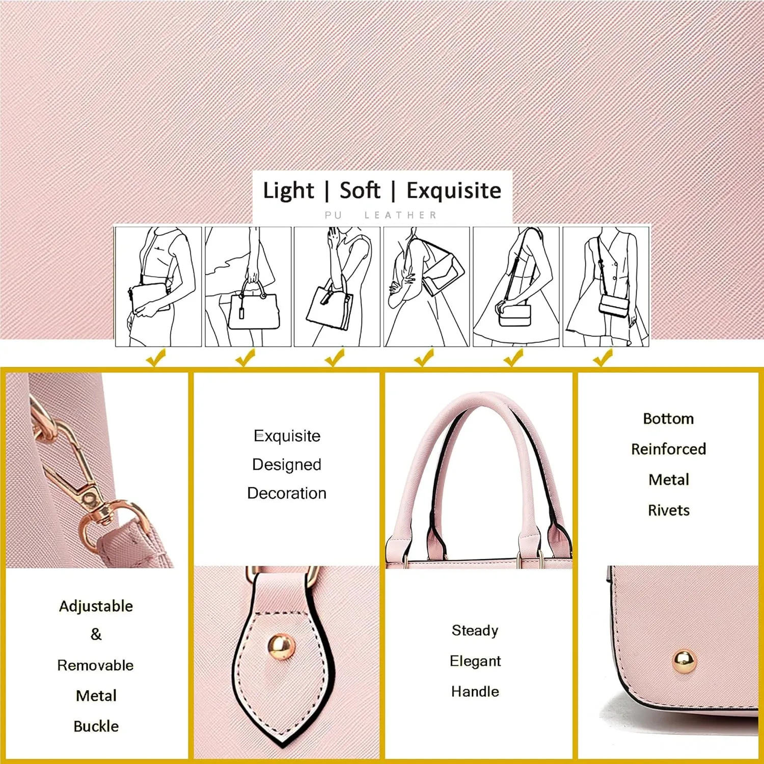 CHICAROUSAL Purses and Handbags for Women Leather Crossbody Bags Women's Tote Shoulder Bag