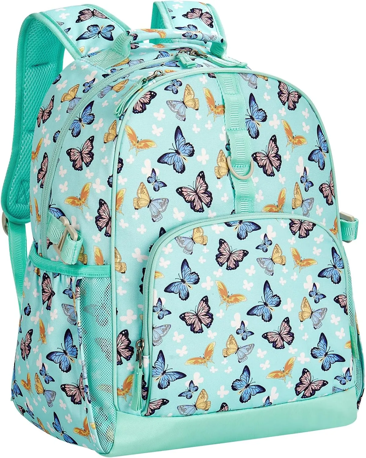 Choco Mocha Butterfly Backpack for Girls, Kids School Backpacks Girls Backpacks Ages 6-8, Kindergarten Bookbag Girl Elementary School Bag 17 Inch, Green
