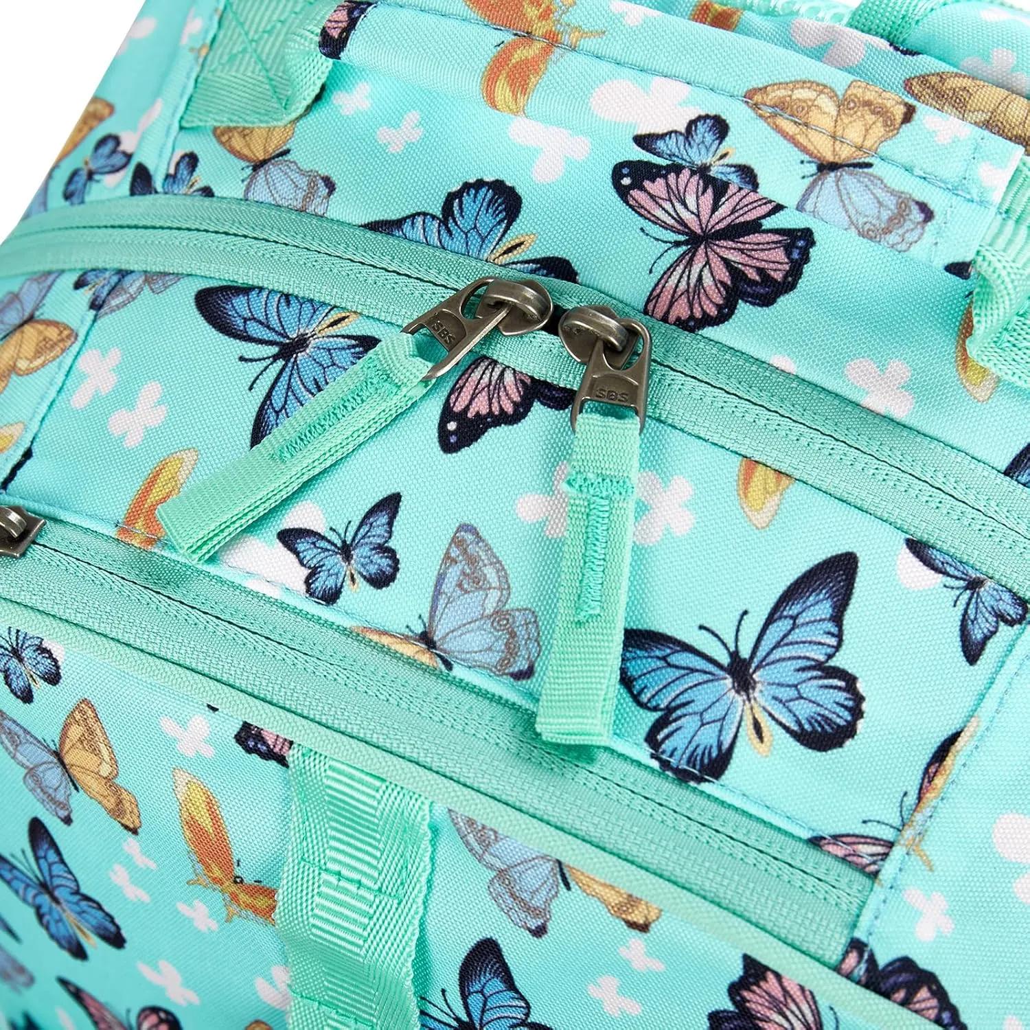 Choco Mocha Butterfly Backpack for Girls, Kids School Backpacks Girls Backpacks Ages 6-8, Kindergarten Bookbag Girl Elementary School Bag 17 Inch, Green