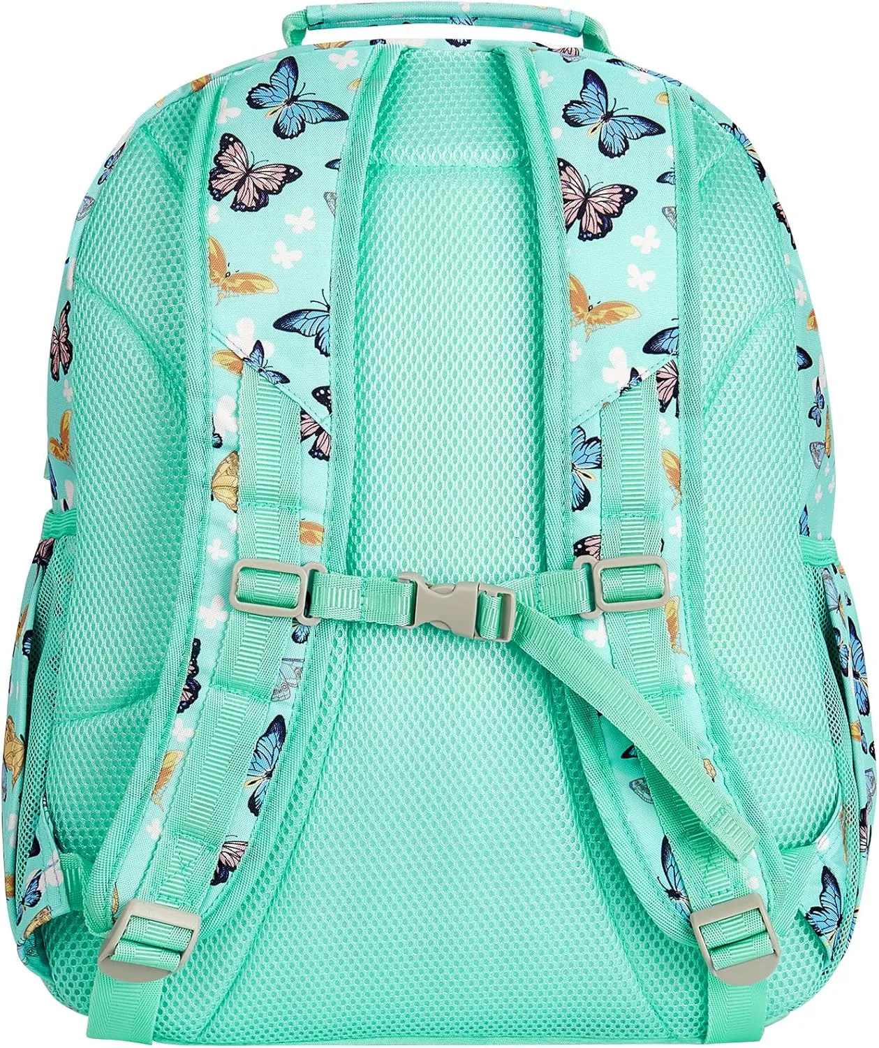 Choco Mocha Butterfly Backpack for Girls, Kids School Backpacks Girls Backpacks Ages 6-8, Kindergarten Bookbag Girl Elementary School Bag 17 Inch, Green