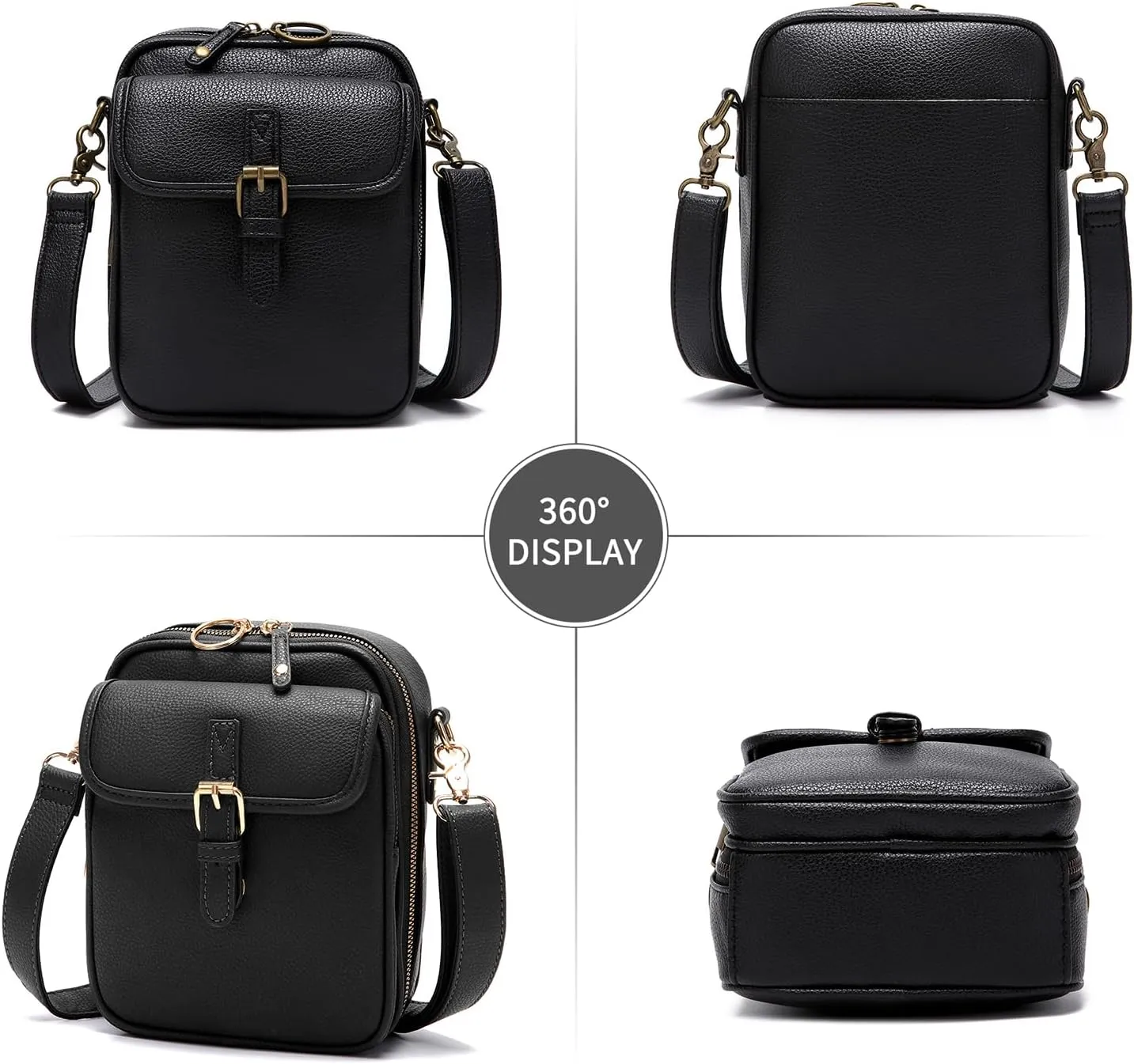 ChuLian Vintage Crossbody Bag For Women Men Small Messenger Bag Crossbody Handbags Large Shoulder Bags With 10 Card Slots