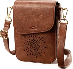 Claasico Crossbody Bag for Women, RFID Phone Purse, Card Slots Coin Pocket w/strap, Phone Holder PU Leather Crossbody Purse