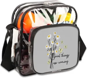 Clear Crossbody Bag Stadium Approved for Women and Men Transparent Messenger Shoulder Bag Clear Purse Bag