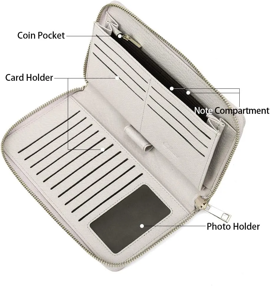 CLUCI Womens Wallet RFID Bifold Wristlet Large