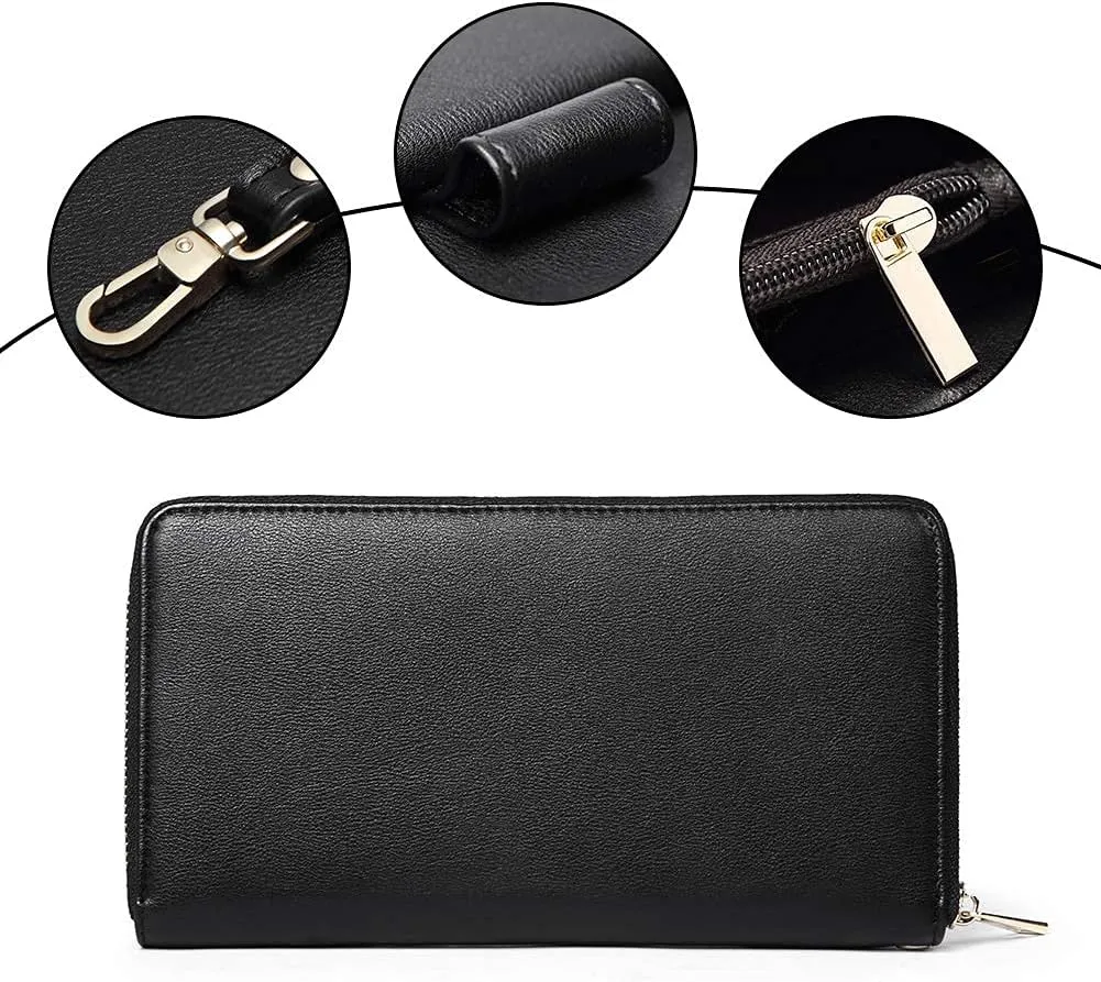 CLUCI Womens Wallet RFID Bifold Wristlet Large