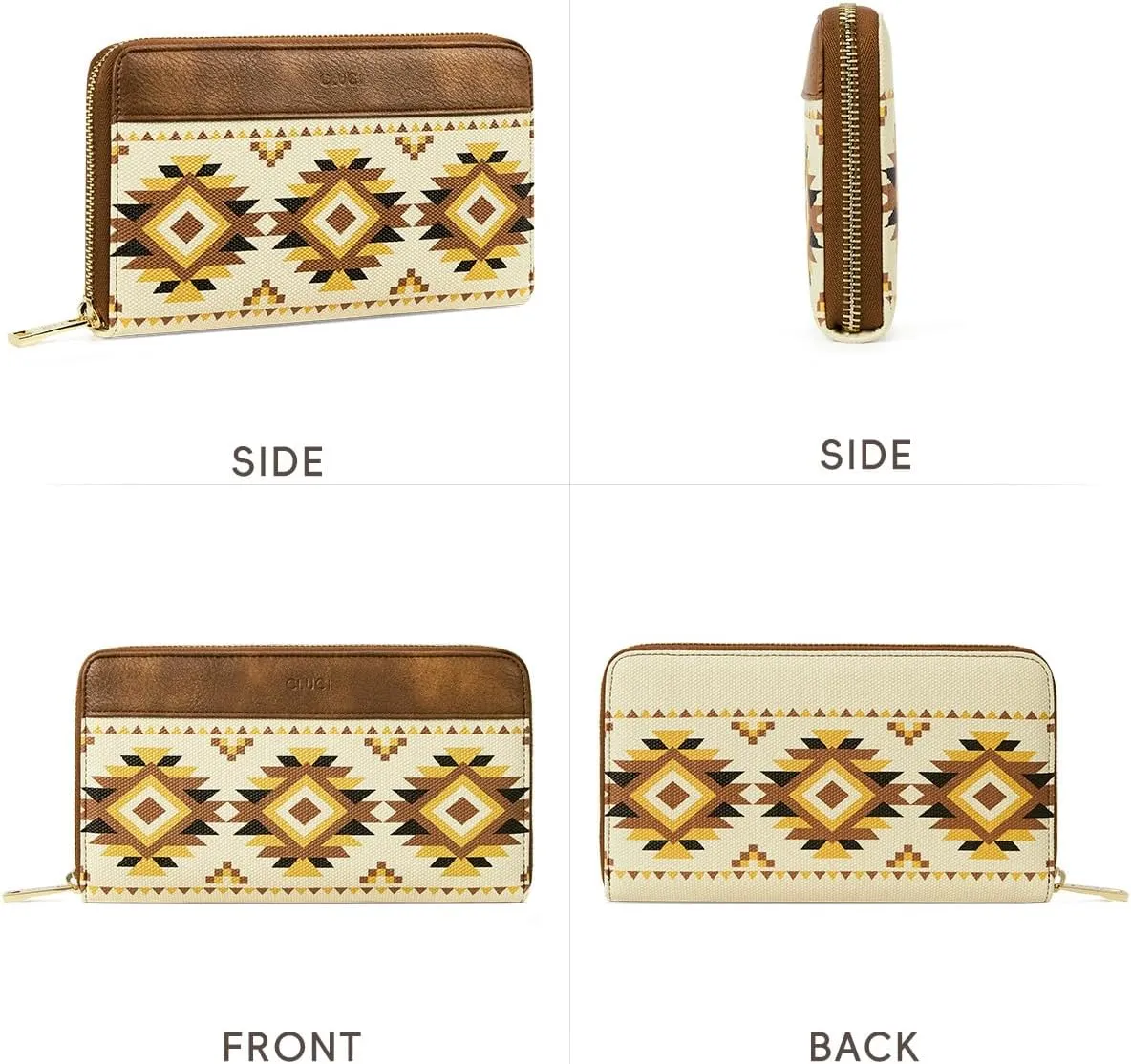 CLUCI Womens Wallet RFID Bifold Wristlet Large