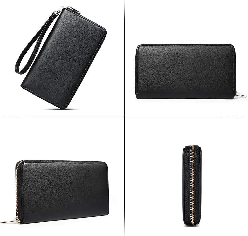 CLUCI Womens Wallet RFID Bifold Wristlet Large