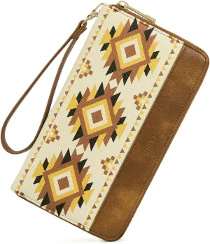 CLUCI Womens Wallet RFID Bifold Wristlet Large