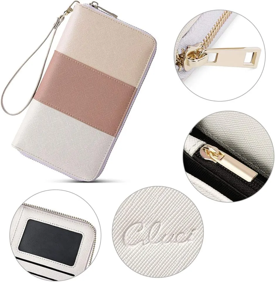 CLUCI Womens Wallet RFID Bifold Wristlet Large