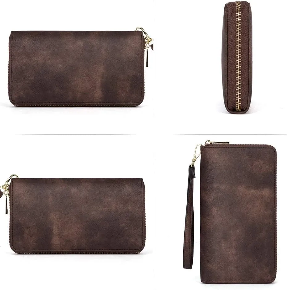 CLUCI Womens Wallet RFID Bifold Wristlet Large