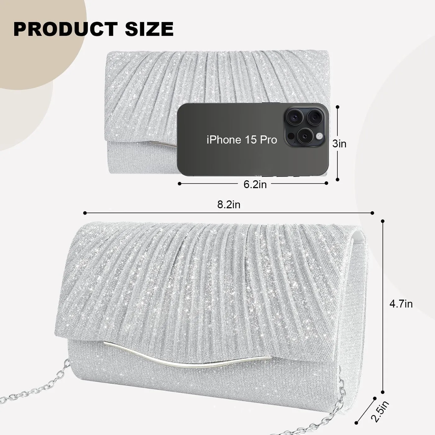 Clutch Purses for Women Formal Dressy Evening Bag Handbags Crossbody Bag for Wedding Cocktail Prom Party Elegance Charm