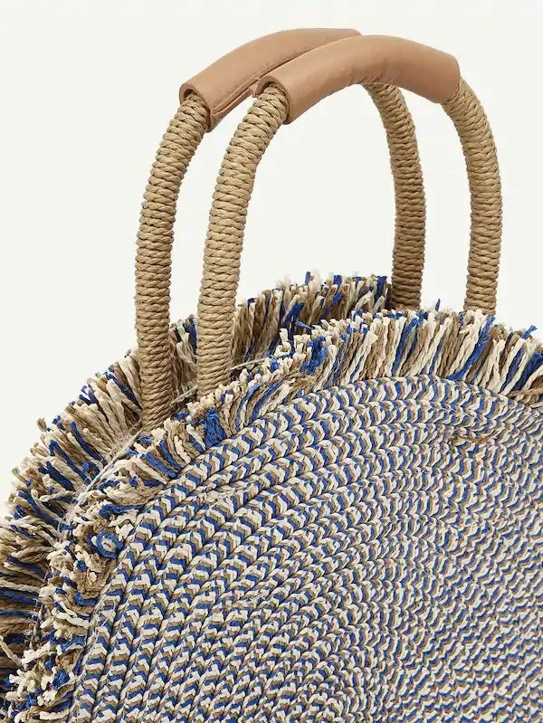 CM-BGS116713 Women Casual Seoul Style Tassel Detail Round Satchel Bag