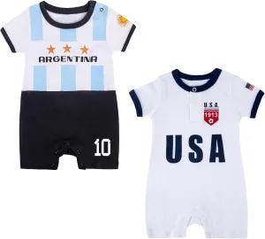 Cnins Soccer Baby Clothes - Matching Family Rompers 0-24M | Unisex Gifts for Futbol Game Days & Photo Shoots