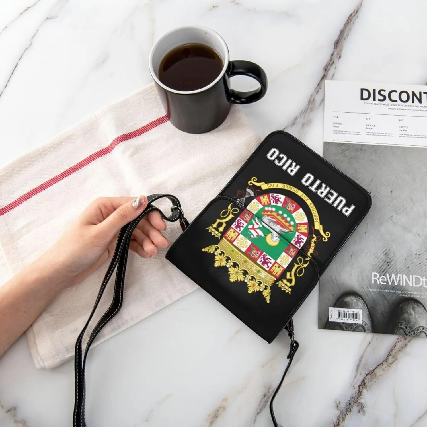Coat of Arms of Sao Tome and Principe Emblem Small Crossbody Purse Cell Phone Bag for Women