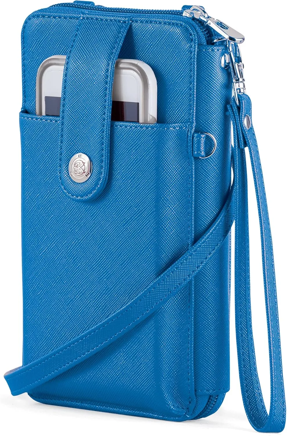 Collections Etc RFID Crossbody Cell Phone Wallet with Adjustable Strap