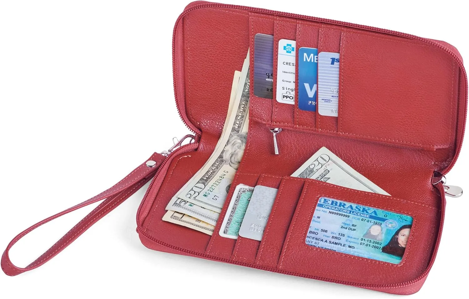 Collections Etc RFID Crossbody Cell Phone Wallet with Adjustable Strap