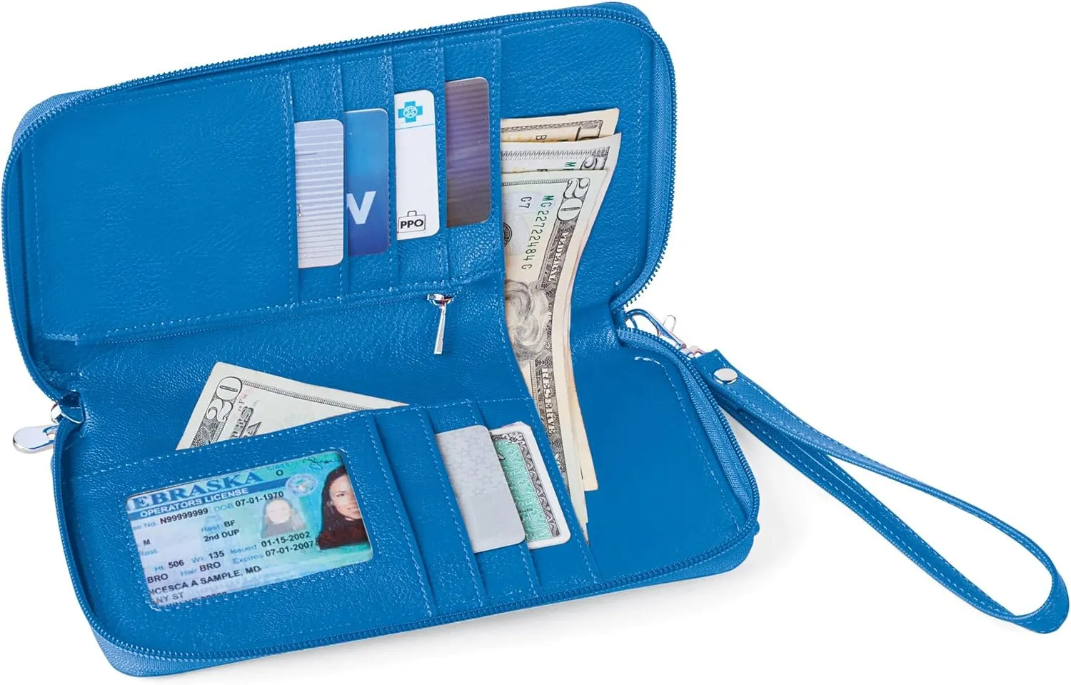 Collections Etc RFID Crossbody Cell Phone Wallet with Adjustable Strap