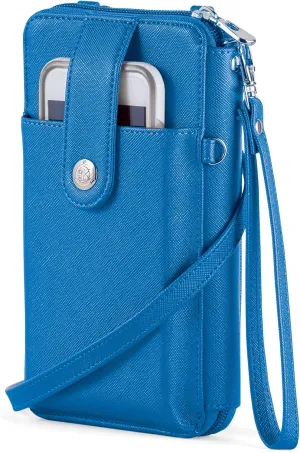 Collections Etc RFID Crossbody Cell Phone Wallet with Adjustable Strap